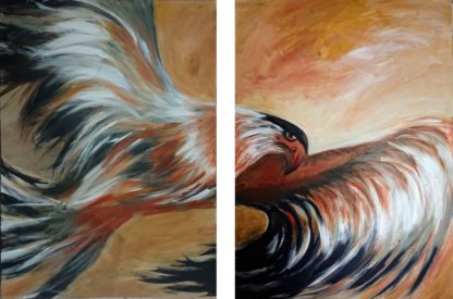 Sois léger comme l'oiseau, Traverse la vie en battements d'ailes et apprends à aimer Dyptique - Dim 102x73 chaque, par l'artiste peintre Juliette Trébuchet (1)