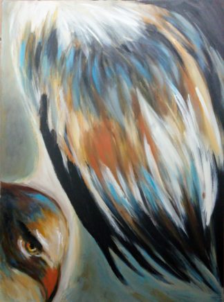 "Mon coeur s'ouvre, L'oiseau s'envole" Diptyque - Dim 82x60 chaque, par l'artiste peintre Juliette Trébuchet
