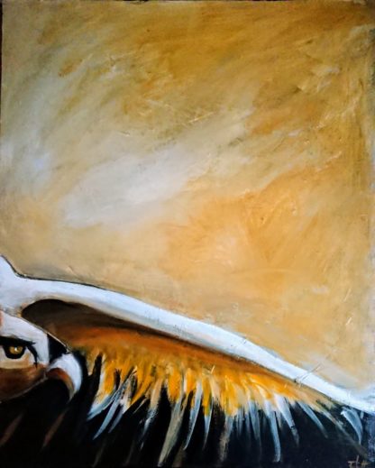 "L'aigle a volé tout près de la lumière, les ailes étincelantes" Diptyque - Dim 100x73 chaque, par l'artiste peintre Juliette Trébuchet