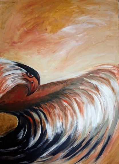"Sois léger comme l'oiseau, Traverse la vie en battements d'ailes et apprends à aimer" Dyptique - Dim 102x73 chaque, par l'artiste peintre Juliette Trébuchet